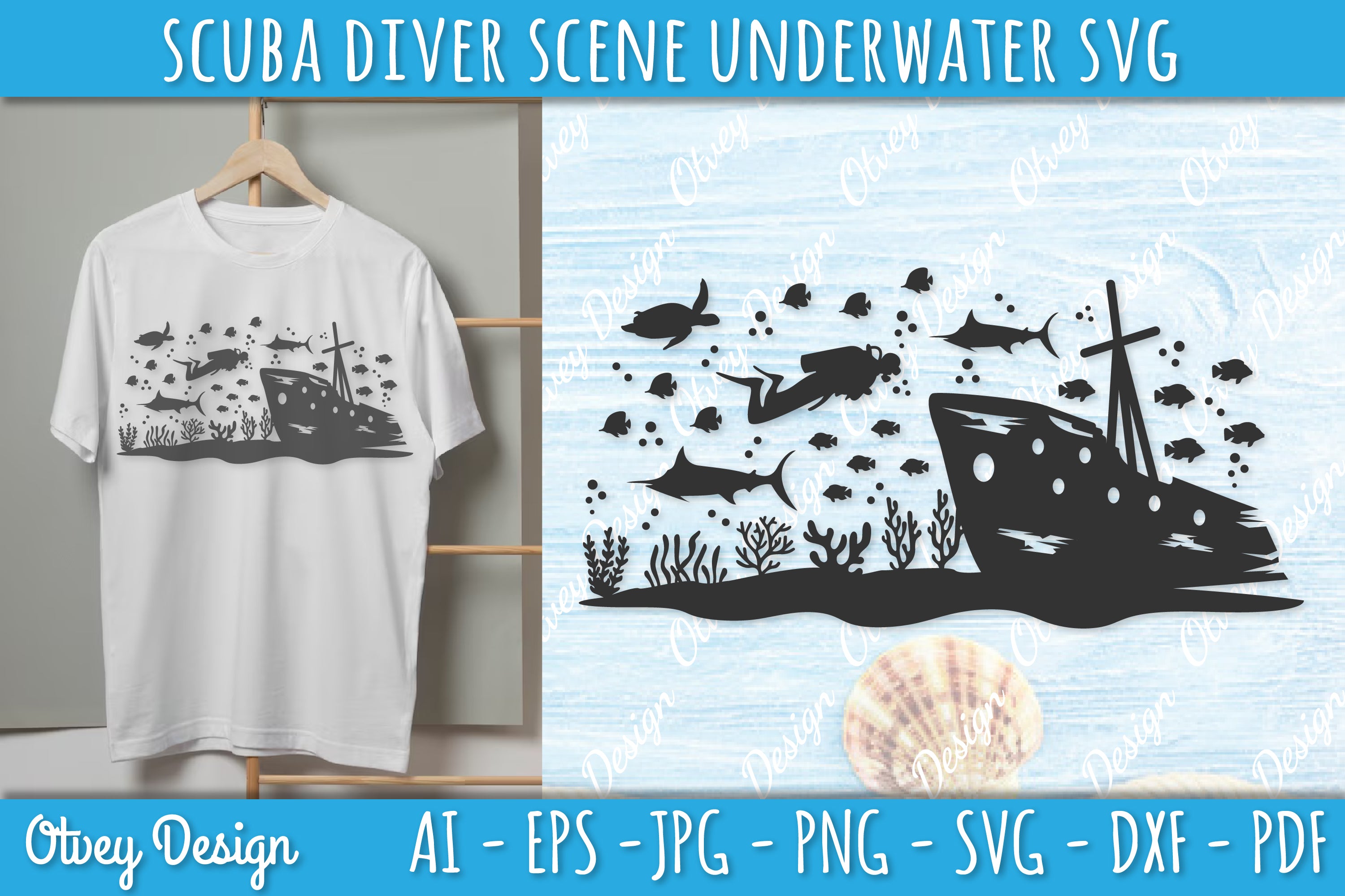 Scuba Diver Underwater World SVG Bundle 4 - CraftNest - Digital Crafting and Art