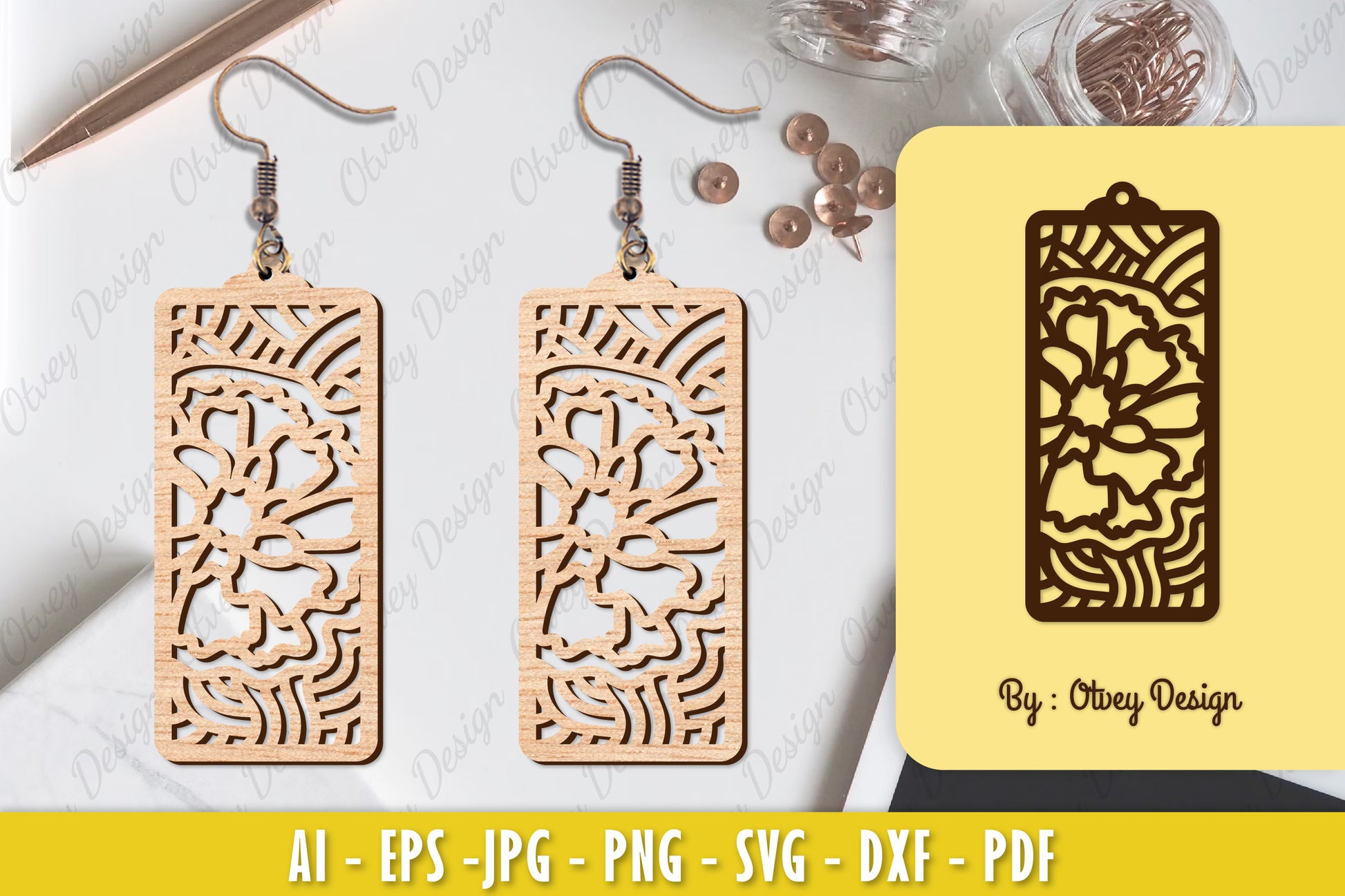 Flower Earring Laser Cut SVG Bundle 103 - CraftNest - Digital Crafting and Art