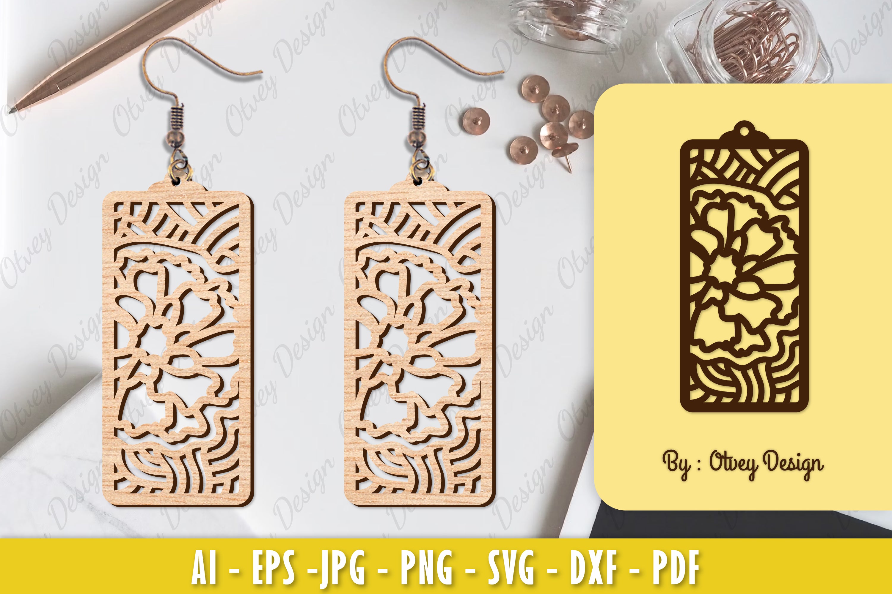 Flower Earring Laser Cut SVG Bundle 103 - CraftNest - Digital Crafting and Art