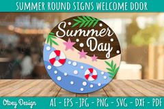Summer Welcome Door Hangers SVG Bundle 2 - CraftNest - Digital Crafting and Art