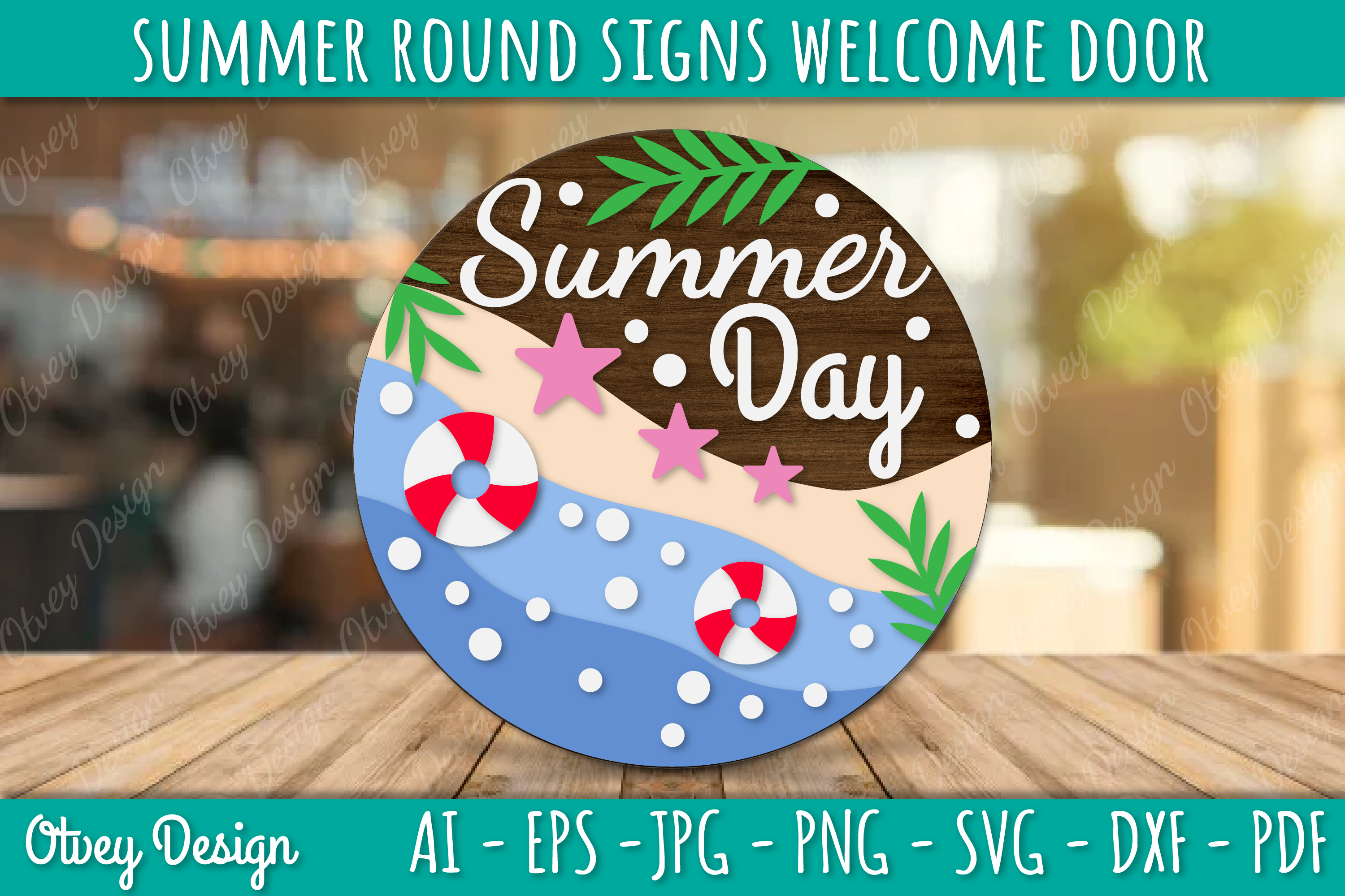 Summer Welcome Door Hangers SVG Bundle 2 - CraftNest - Digital Crafting and Art