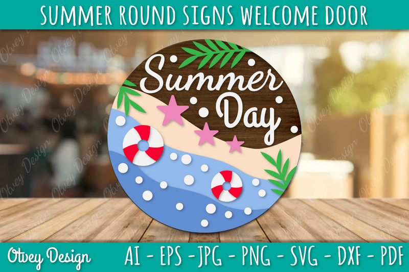 Summer Welcome Door Hangers SVG Bundle 2 - CraftNest - Digital Crafting and Art