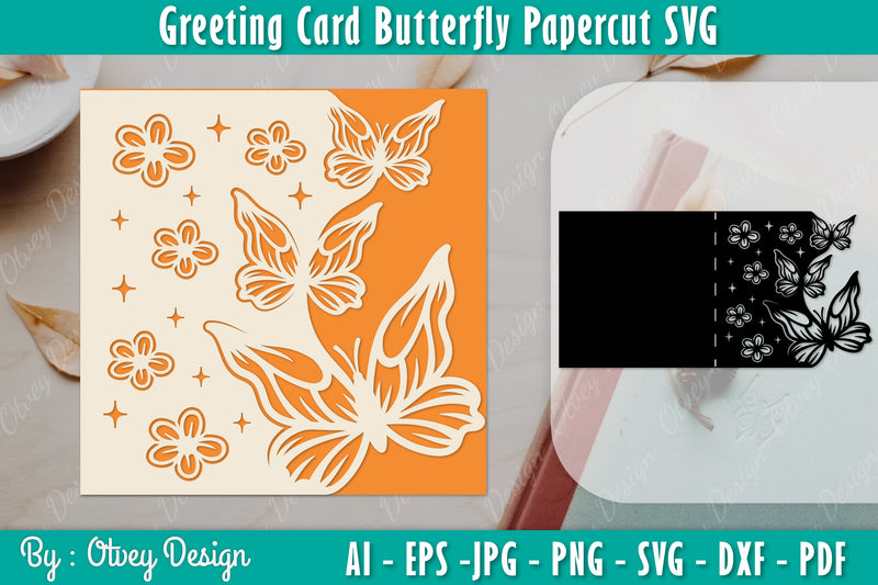 Greeting Card Butterfly Papercut SVG Bundle 18 - CraftNest - Digital Crafting and Art