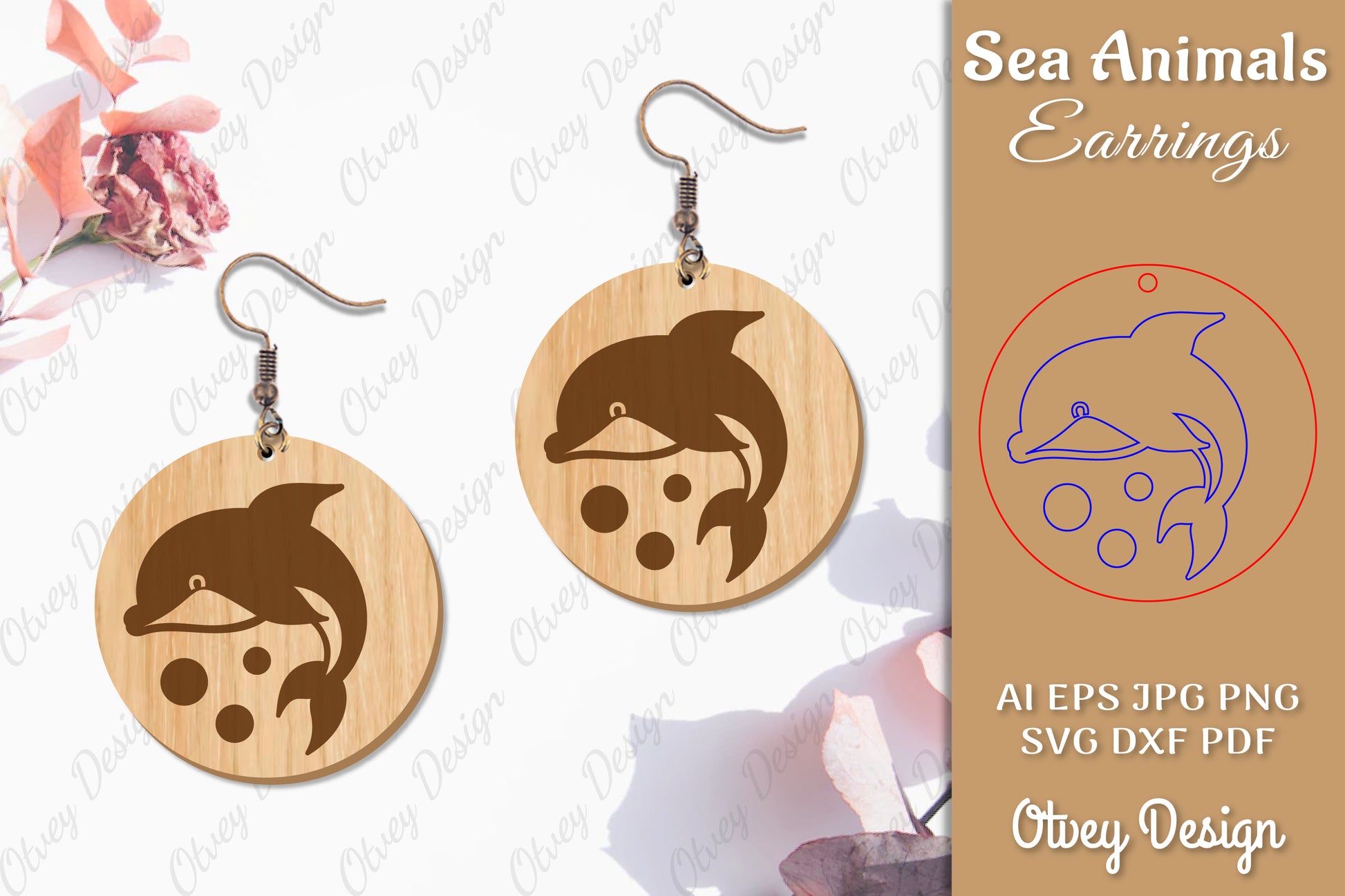 Sea Animals Earrings Laser Cut SVG Bundle 13 - CraftNest - Digital Crafting and Art