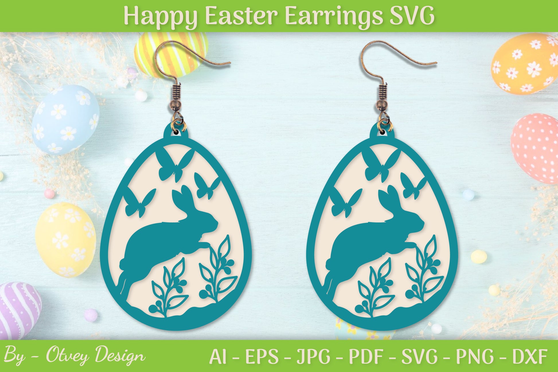 Easter Bunny Earring SVG Bundle 7 - CraftNest - Digital Crafting and Art