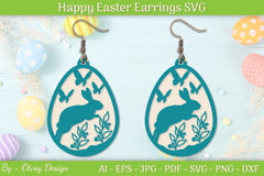 Easter Bunny Earring SVG Bundle 7 - CraftNest - Digital Crafting and Art