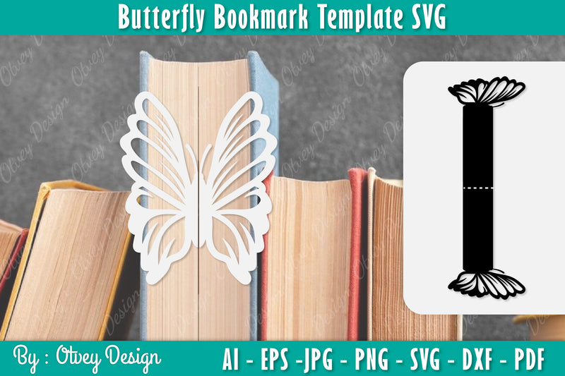 Butterfly Bookmark Template SVG Bundle 24 - CraftNest - Digital Crafting and Art