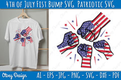 4th of July Patriotic Fist Bump SVG Bundle 8 - CraftNest - Digital Crafting and Art