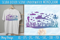 Scuba Diver Monogram SVG Bundle 8 - CraftNest - Digital Crafting and Art