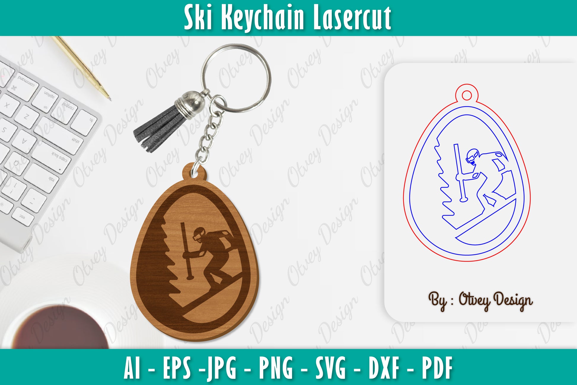 Ski Keychain Lasercut SVG Bundle 12 - CraftNest - Digital Crafting and Art