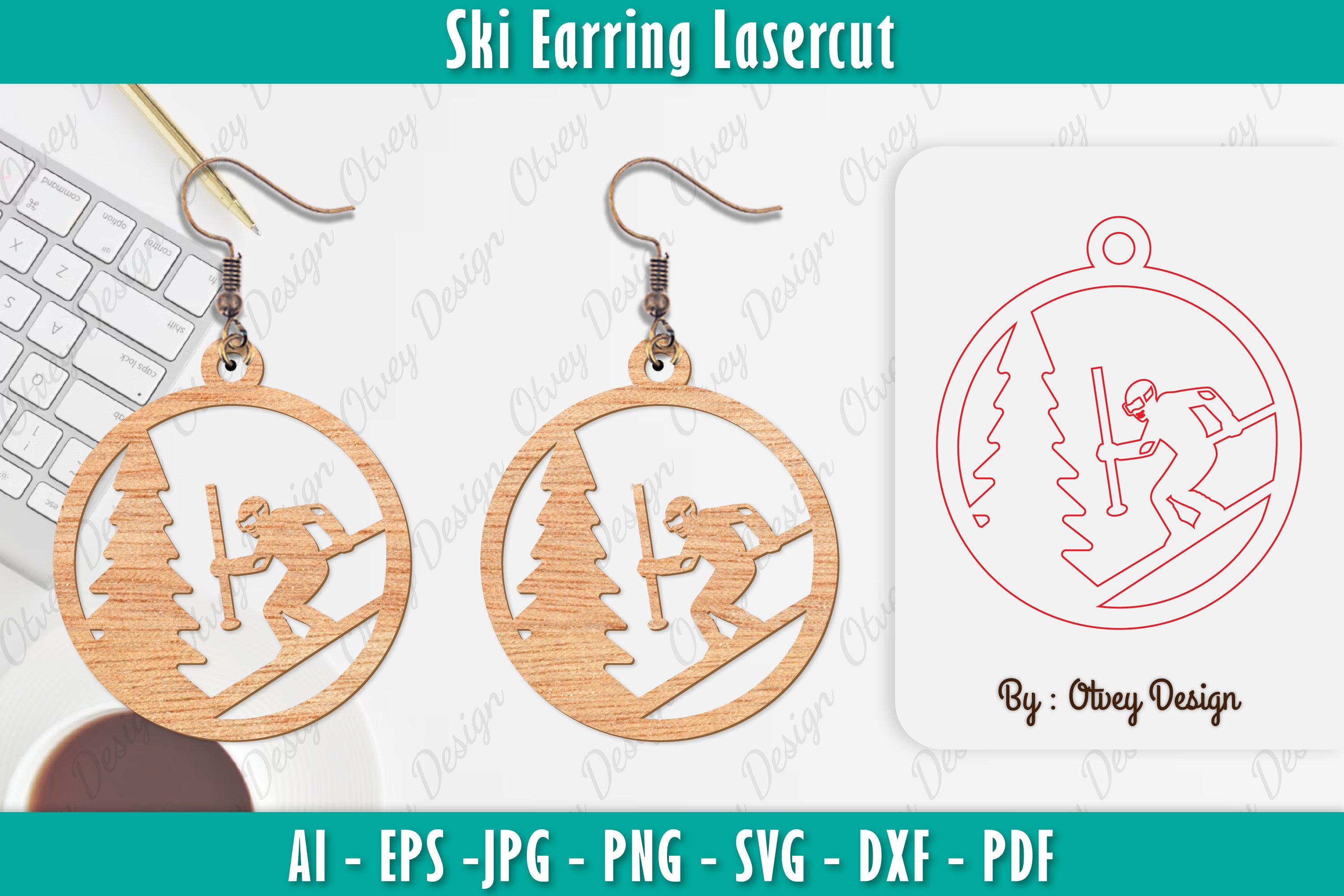 Ski Earring Laser Cut SVG Bundle 3 - CraftNest - Digital Crafting and Art