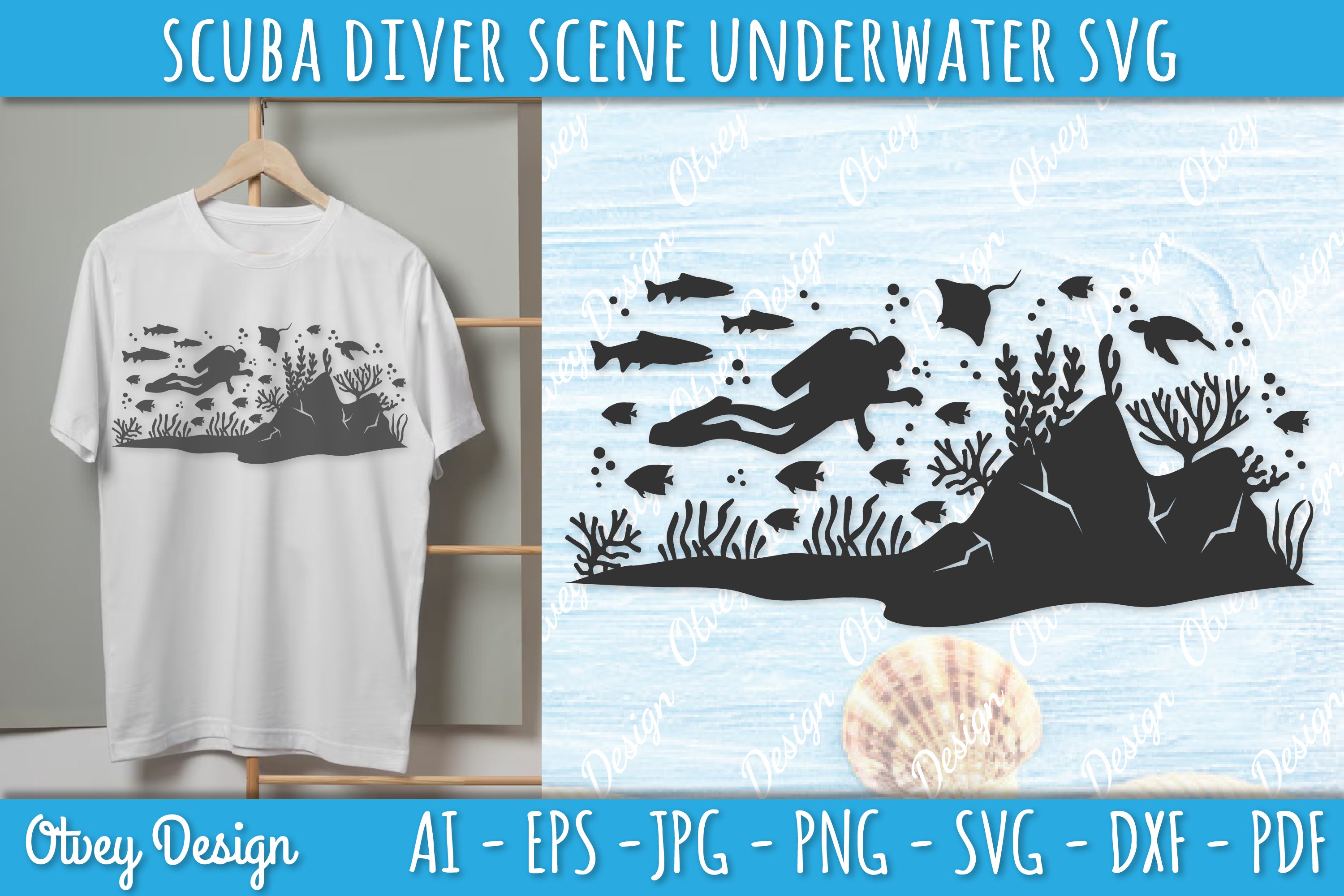 Scuba Diver Underwater World SVG Bundle 3 - CraftNest - Digital Crafting and Art