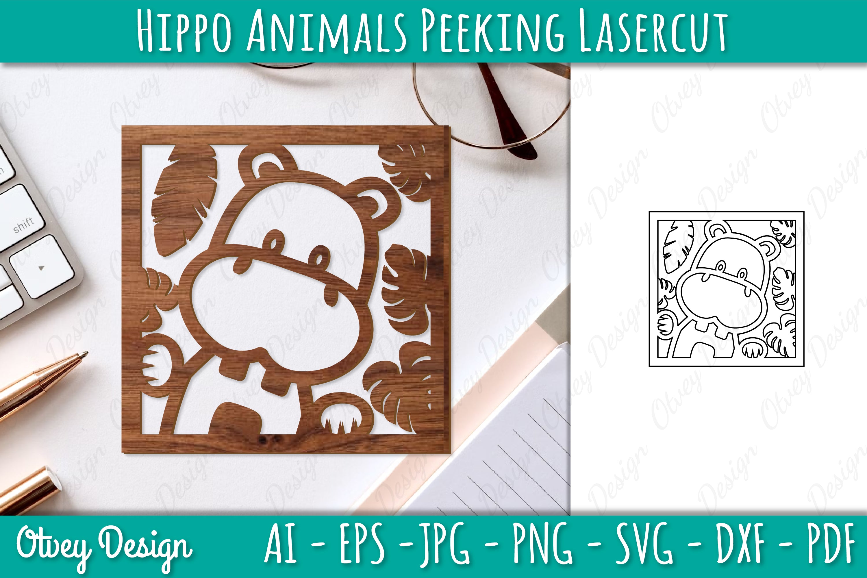 Animals Peeking Lasercut SVG Bundle 8 - CraftNest - Digital Crafting and Art