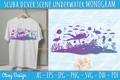 Scuba Diver Monogram SVG Bundle 2 - CraftNest - Digital Crafting and Art