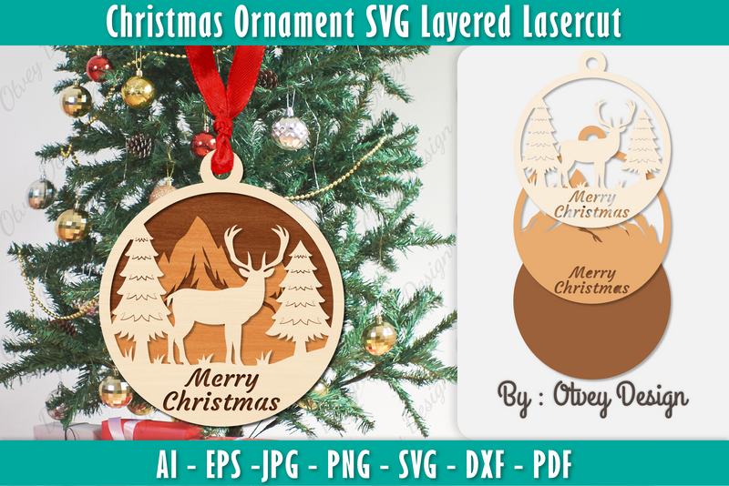 Christmas Ornaments Layered Lasercut SVG Bundle 6 - CraftNest - Digital Crafting and Art