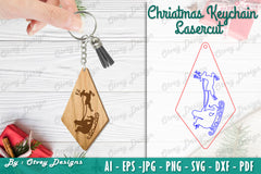 Christmas Keychain Lasercut SVG Bundle 44 - CraftNest - Digital Crafting and Art
