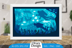 Scuba Diver 3D ShadowBox SVG Bundle 3 - CraftNest - Digital Crafting and Art