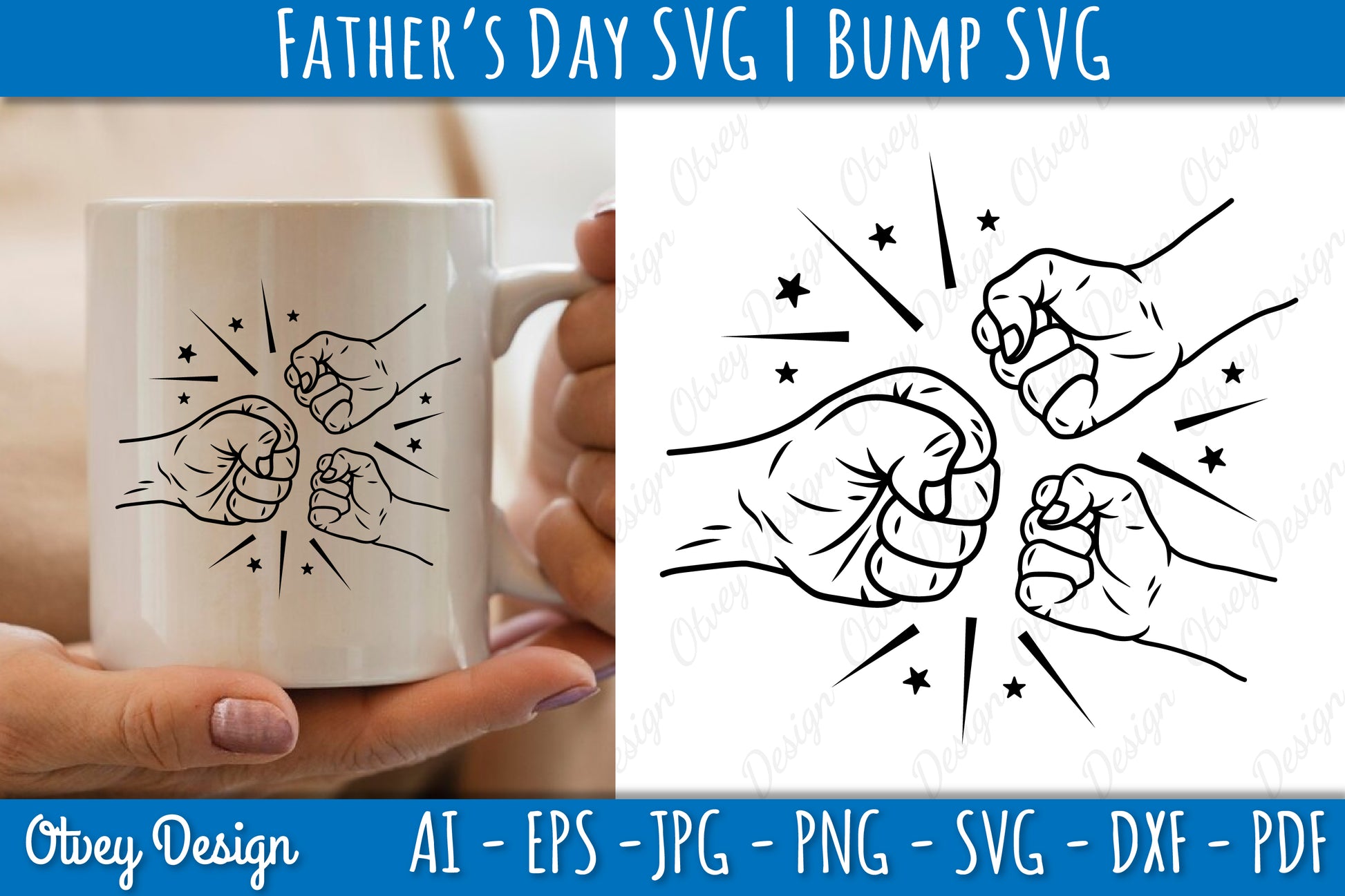 Father's Day Fist Bump SVG Bundle 4 - CraftNest - Digital Crafting and Art