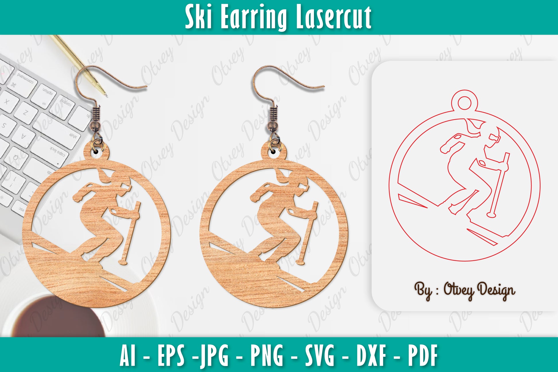Ski Earring Lassercut SVG Bundle 4 - CraftNest - Digital Crafting and Art