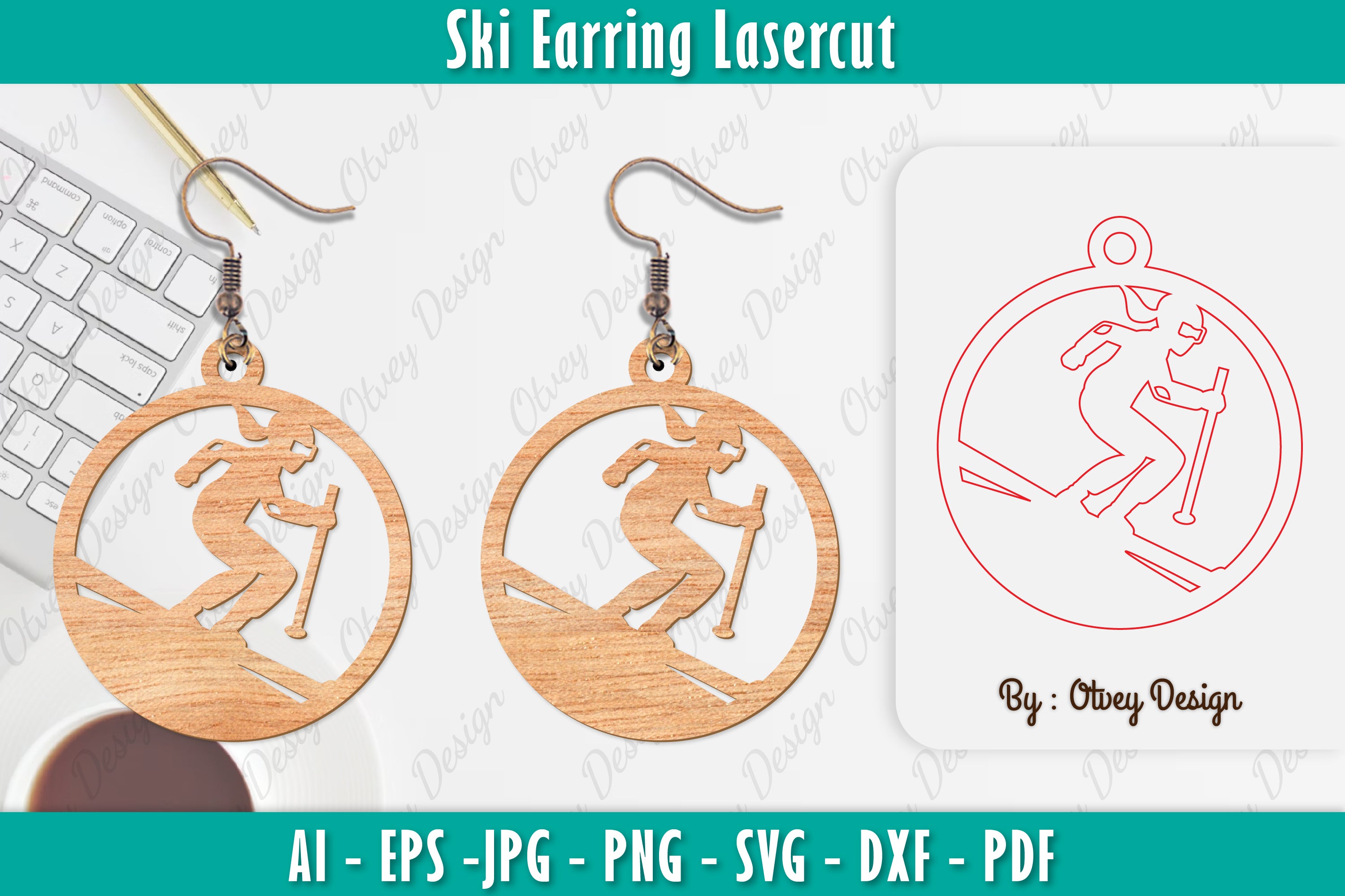 Ski Earring Lassercut SVG Bundle 4 - CraftNest - Digital Crafting and Art