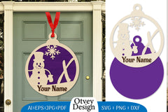 Snowman Name Laser Cut Files Christmas Ball SVG Bundle 6 - CraftNest - Digital Crafting and Art