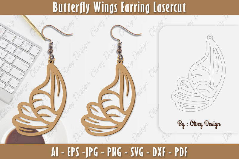 Butterfly Earring Lasercut SVG Bundle 10 - CraftNest - Digital Crafting and Art
