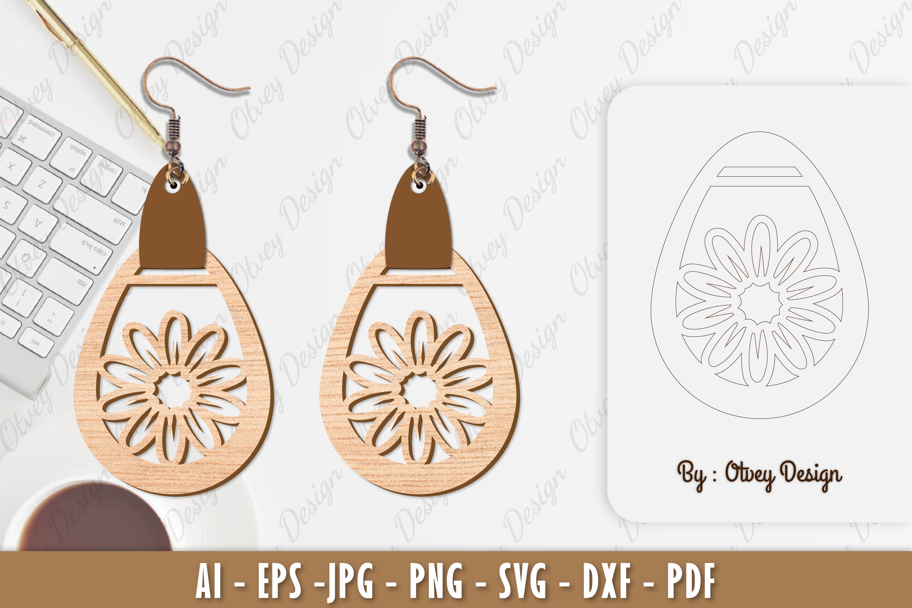Flower Earring SVG Bundle 66 - CraftNest - Digital Crafting and Art