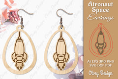 Astronaut Space Keychain Earring SVG Bundle 34 - CraftNest - Digital Crafting and Art