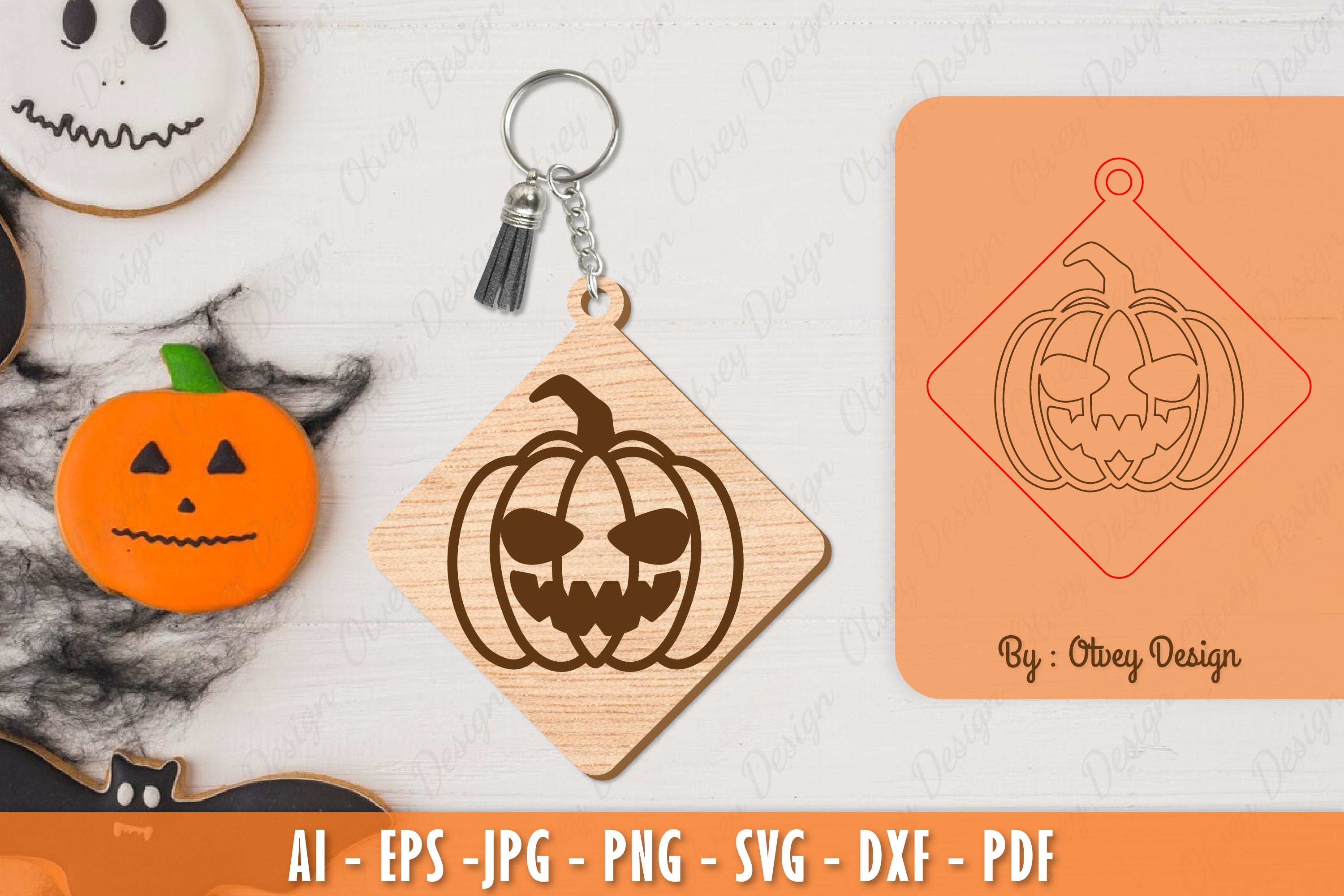 Halloween Keychain Laser Cut SVG Bundle 38 - CraftNest - Digital Crafting and Art