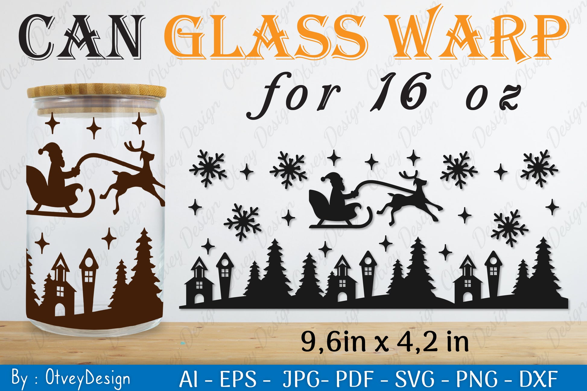 Christmas Santa Sleigh Can Glass SVG Bundle 1 - CraftNest - Digital Crafting and Art