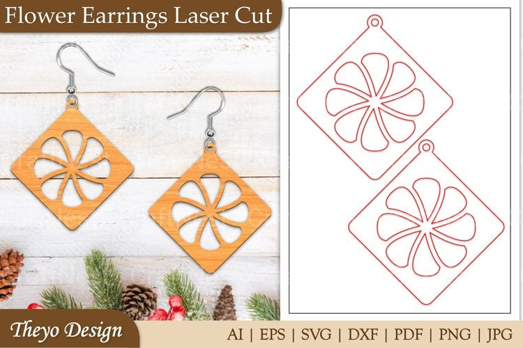 Lasercut Flower Earrings SVG Bundle
