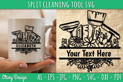 Split Monogram Cleaning Tool SVG Bundle 6 - CraftNest - Digital Crafting and Art