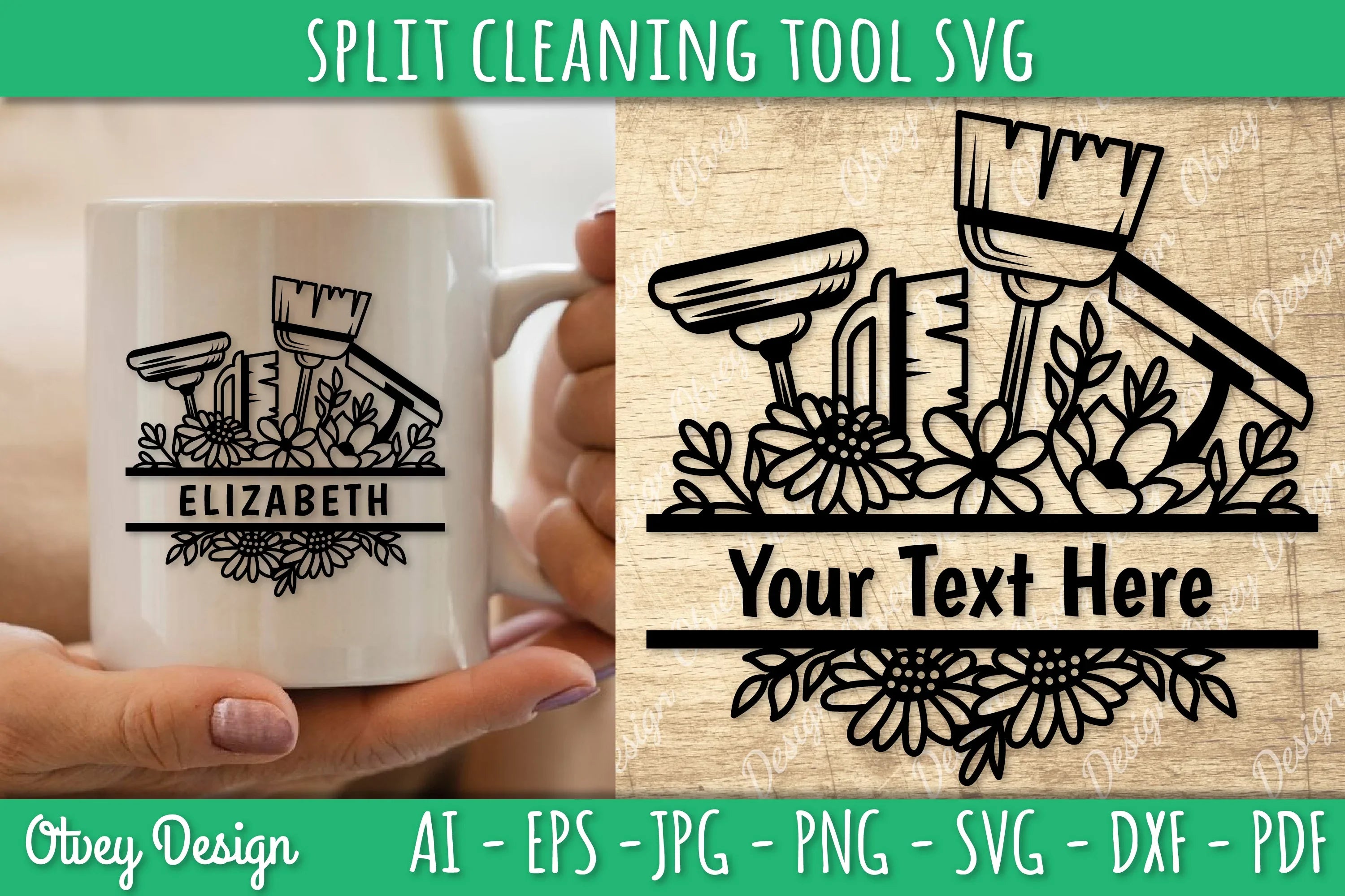 Split Monogram Cleaning Tool SVG Bundle 6 - CraftNest - Digital Crafting and Art