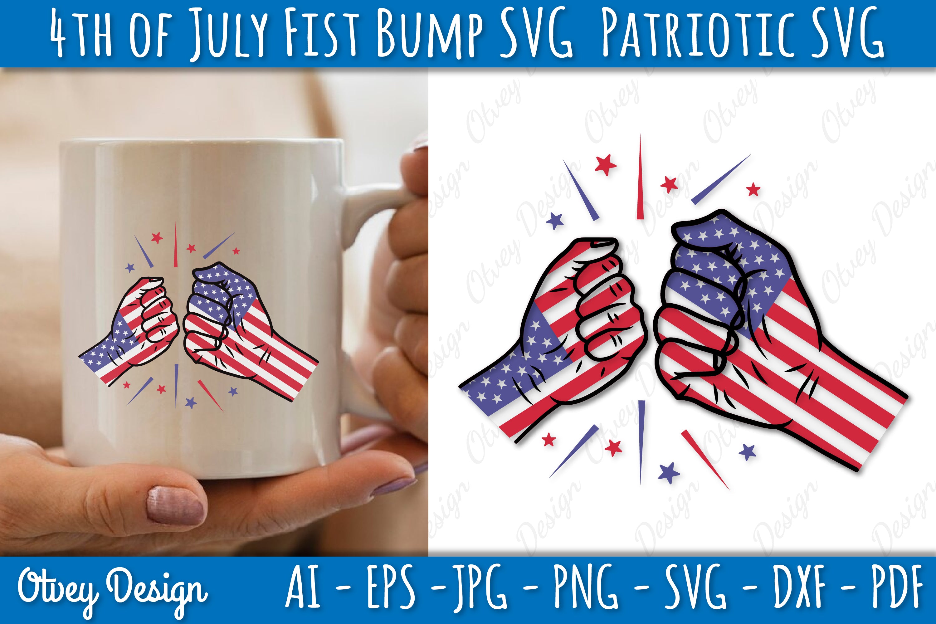 4th of July Patriotic Fist Bump SVG Bundle 2 - CraftNest - Digital Crafting and Art