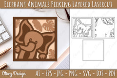 Animals Peeking Layered Lasercut SVG Bundle 9 - CraftNest - Digital Crafting and Art