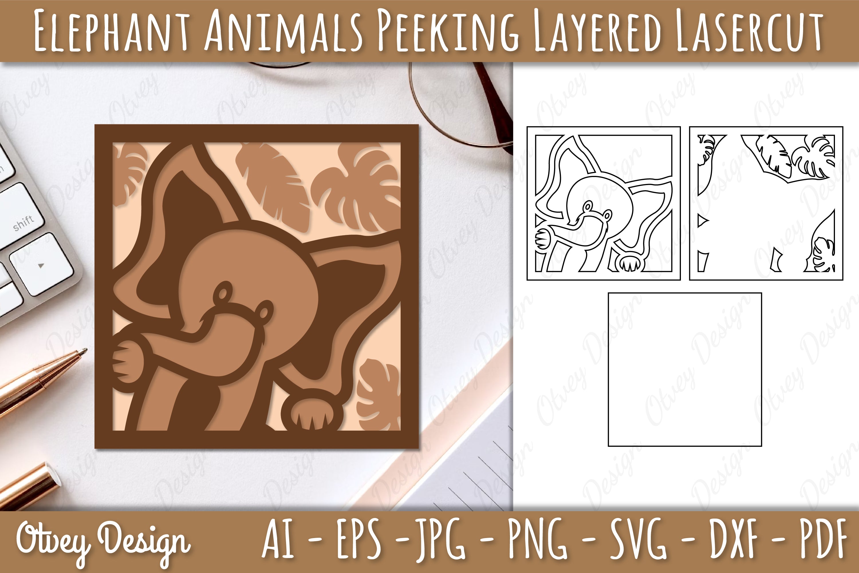 Animals Peeking Layered Lasercut SVG Bundle 9 - CraftNest - Digital Crafting and Art