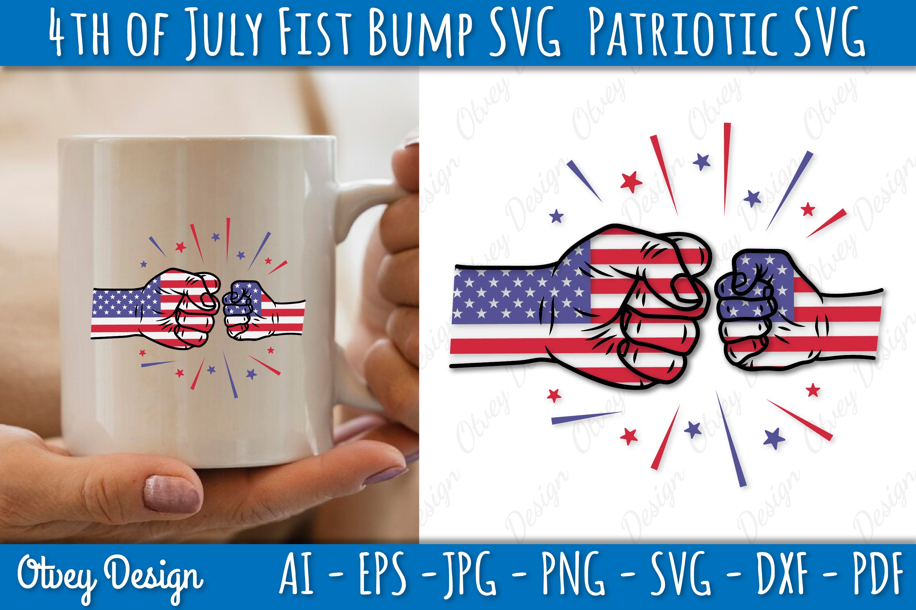 4th of July Patriotic Fist Bump SVG Bundle 5 - CraftNest - Digital Crafting and Art