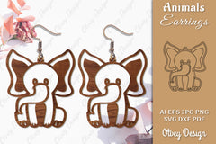 Animal Earrings SVG Bundle 9 - CraftNest - Digital Crafting and Art