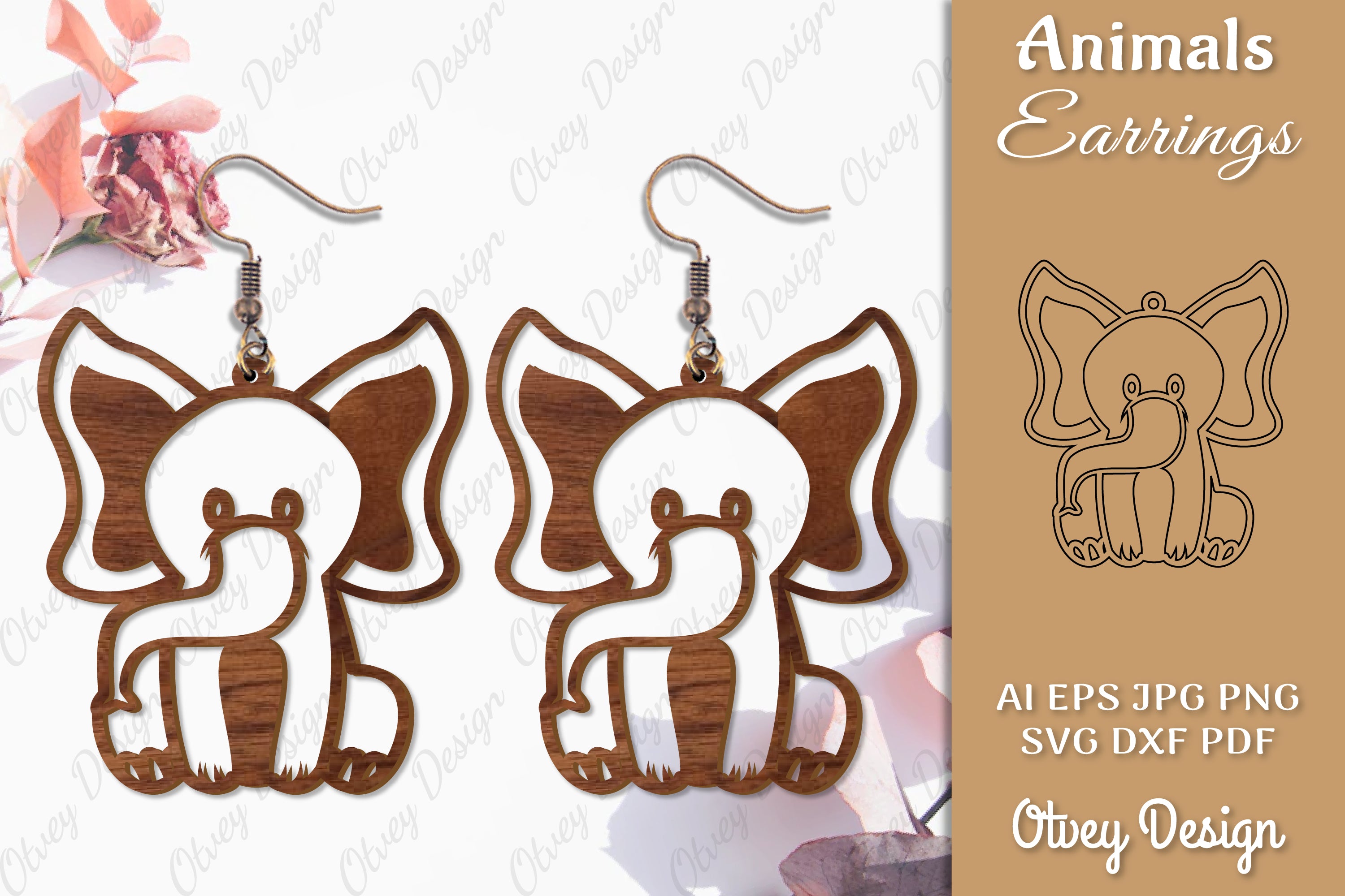 Animal Earrings SVG Bundle 9 - CraftNest - Digital Crafting and Art