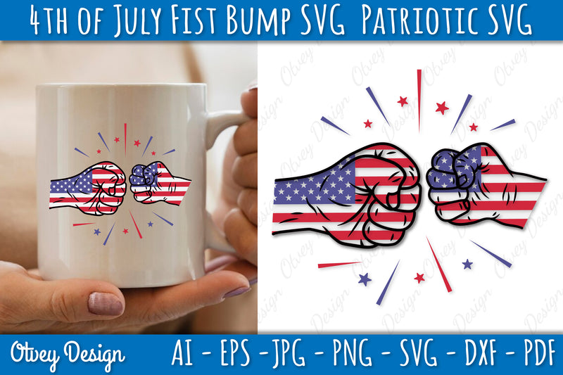 4th of July Patriotic Fist Bump SVG Bundle 3 - CraftNest - Digital Crafting and Art