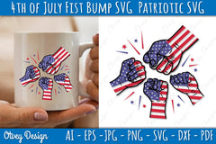 4th of July Patriotic Fist Bump SVG Bundle 8 - CraftNest - Digital Crafting and Art