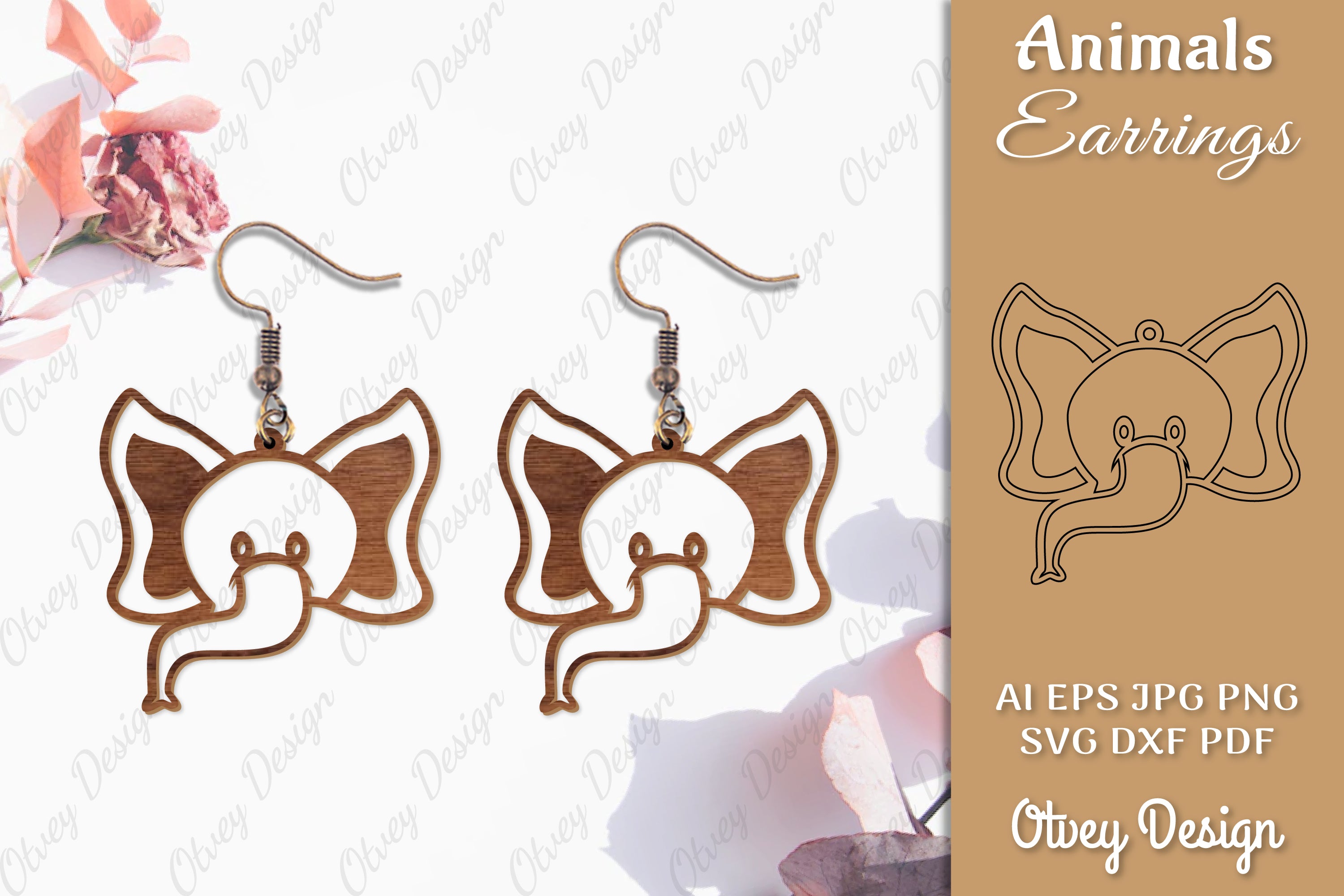 Animal Earrings SVG Bundle 24 - CraftNest - Digital Crafting and Art