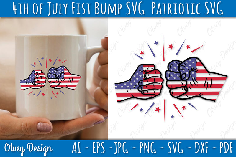 4th of July Patriotic Fist Bump SVG Bundle 6 - CraftNest - Digital Crafting and Art