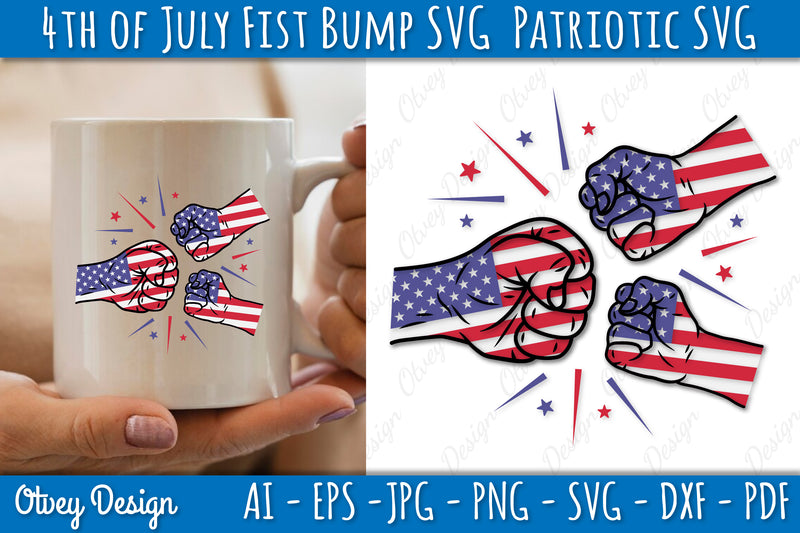 4th of July Patriotic Fist Bump SVG Bundle 4 - CraftNest - Digital Crafting and Art