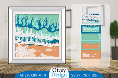 Sea Wave 3D Shadowbox Layered SVG Bundle 3 - CraftNest - Digital Crafting and Art