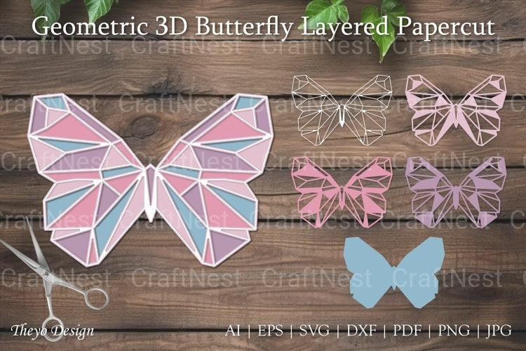 Geometric D Butterfly SVG Bundle