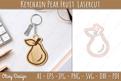 Keychain Pear Fruit Lasercut SVG Bundle - CraftNest - Digital Crafting and Art
