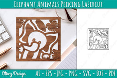 Animals Peeking Lasercut SVG Bundle 9 - CraftNest - Digital Crafting and Art