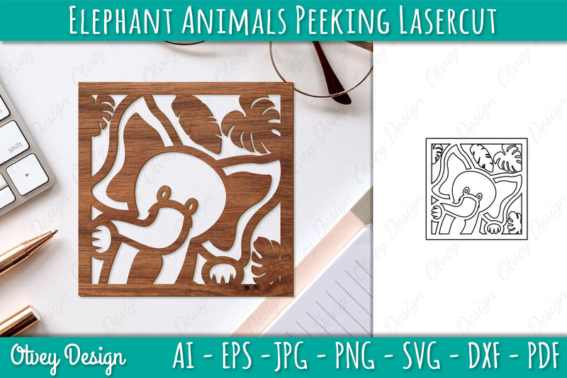 Animals Peeking Lasercut SVG Bundle 9 - CraftNest - Digital Crafting and Art