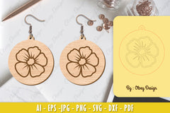 Flower Earring Laser Cut SVG Bundle 24 - CraftNest - Digital Crafting and Art